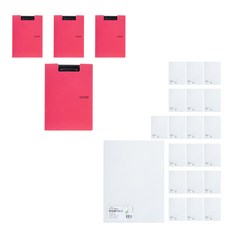 ECO Chungwoon Collector剪貼板A44p+PP名片L夾A420p, 粉色（剪貼板），透明（L 型支架）, 1套
