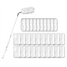 除塵撣子 3層 長棒+雙面除塵替換刷 10入+20入組合, 混色, 1組