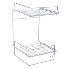 帶膠穿孔浴室架, 鋼白, 1個