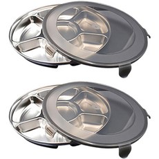 Metal COOK 6圓SOH不銹鋼盤托盤+蓋子, 2套