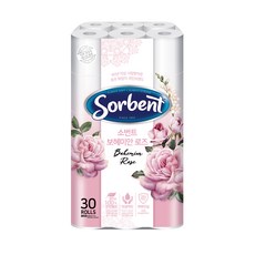 sorbent 3層捲筒衛生紙 27m 玫瑰香, 30捲, 1袋