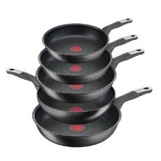 Tefal 特福 鈦塗層電磁爐平底鍋組 5入, 5種, 黑色