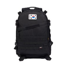 Military Korea Trade 15話 1 Defense 後揹包 45L + 太極旗臂章 + 防雨罩, 黑色(後背包), 白色(太極旗臂章), 隨機出貨(防雨罩)