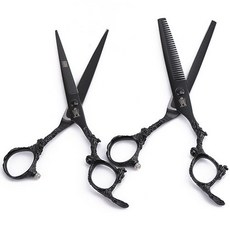 펫트롱 반려동물 해골 손잡이 미용가위 세트 16cm, 1세트