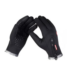 Windstopper酷寒用觸控自行車手套 左右一組 A0037, 黑色