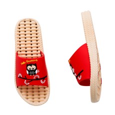 你好貓頭鷹浴室拖鞋紅色, 1套