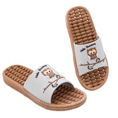 Hello Owl浴室拖鞋 灰色, 1套