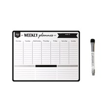 冰箱磁鐵週計畫白板 + 黑色白板筆套組