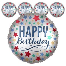 anagram 生日緞面星星氣球 45cm, 單一顏色, 5個