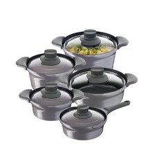 Tefal 特福 Gourmet IH爐適用不沾鍋具 5件組, 單一顏色, 湯鍋 24cm + 火鍋 24cm + Jjigae 鍋 20cm + 拉麵鍋 20cm + Ttukbaegi 18cm
