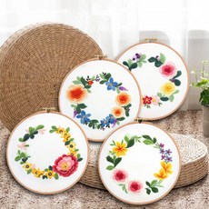 초보자 손자수 4종 DIY 패키지, 꽃화한, 1세트