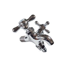 韓日配管商社十字雙分叉接頭冷水用 藍色, 1個