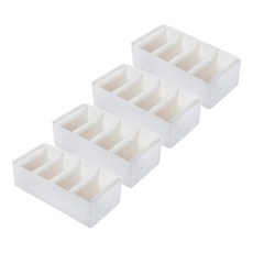 O'chairs 內衣襪子4格分隔收納盒 白色, 4個