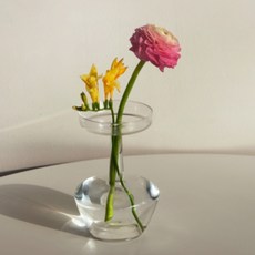 蘑菇造型彩色花瓶, 透明