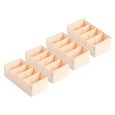O'chairs 內衣襪子4格分隔收納盒 米色, 4個