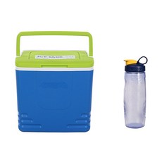KOMAX 冰盒20L+便攜水瓶600ml套組, 藍色（冰盒）、藍色（水瓶）, 20L