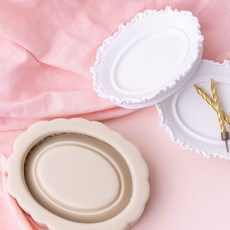 AngleThing 手工橢圓仿古托盤平板矽膠模具, 單色