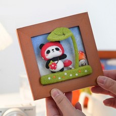 ARTBENI 裱框羊毛氈 DIY 包, 1套, 草莓熊貓和蘑菇