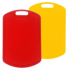 HANALIVING TPU 彩色砧板 2件組, 紅色, 黃色, 1個