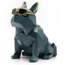 時尚鬥牛犬造型紅酒放置架, 藍色