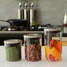 李夫人不銹鋼真空密封玻璃容器500ml+700ml+900ml套組, 1套