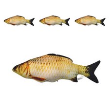 고양이 캣닢 생선 쿠션 장난감 30cm, 붕어, 4개