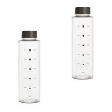 SSUEIM 補水幫手 Tritan 水瓶 2入, 黑色, 1L, 1套