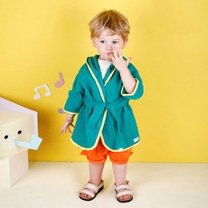 mollimelli 童款夏季長袍綁帶連帽開襟衫