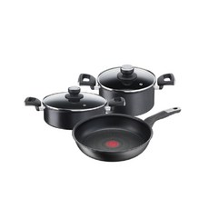 Tefal 法國特福 電磁爐適用Unlimited系列鈦塗層鍋具 3入組, 混色, 雙耳湯鍋24cm(附玻璃鍋蓋)+雙耳淺湯鍋24cm(附玻璃鍋蓋)+平底鍋28cm
