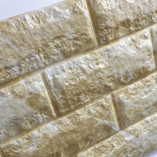 꾸미 접착식 벽돌 폼브릭 100 x 30 cm, 리얼옐로우, 20개