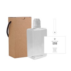 扁平蜂蜜瓶 PET 300ml+透明蓋子+封口貼紙, 10組