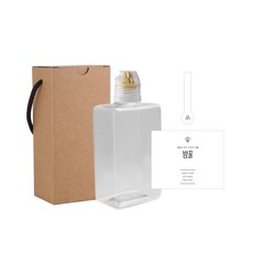 蓬鬆扁平蜂蜜瓶PET瓶300ml+一觸橋黃色瓶蓋+簡約栗子蜂蜜L貼紙套組, 10組