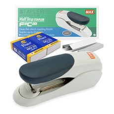 MAX JAPAN 扁平訂書機+peace 33針2p套組HD-50F, 灰色, 1組