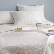 gBEDDING 素色泡泡紗薄被+枕頭套組, 象牙