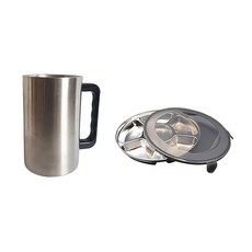 SOH不銹鋼雙啤酒杯700ml+圓盤6孔+蓋子套組, 1組