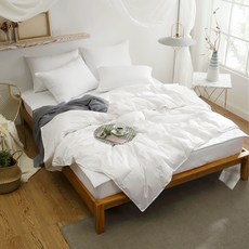 LASELENE 棉質絎縫鵝絨被 330g, 白色