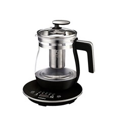 HANSSEM 耐熱玻璃泡茶壺, 黑色, 1.8L