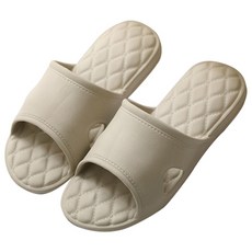 에어 체크무늬 파스텔 욕실화, 아이보리, 1개