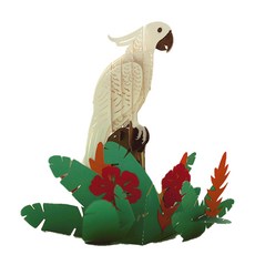Leeum Dream 3D立體彈出卡片 鸚鵡, 白色, 1個