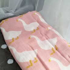 竹製紗布午睡毯 2入, 粉色