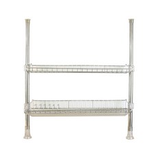 頂天立地雙層餐具瀝水架, 銀