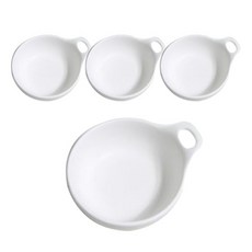 五體安息奶油色手柄湯碗, 白色的, 4個