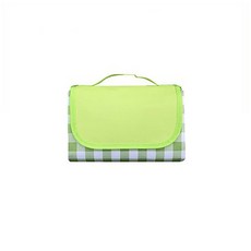 格紋雙面防水野餐墊, 綠色