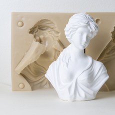 AngleThing 大法國女人石膏雕像雙面立體17cm, 單色