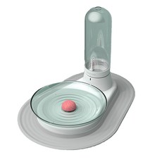 키티스프링 고양이 반자동 식수대 420ml, 에메랄드 그린(트레이), 1개