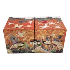 紅色香氣橘子螺鈿雙層抽屜珠寶盒, 1個