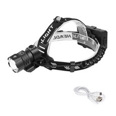 頭燈 XHP90 COB + USB 充電線, 混色, 1套