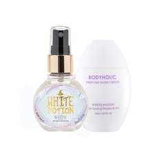 BODYHOLIC 香氛身體噴霧 白色玫瑰 50ml+白色護手霜 50ml+貼紙, 1組