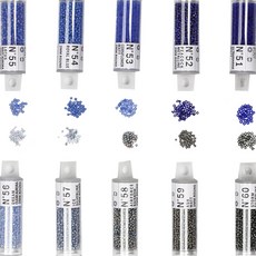 玻璃串珠 2mm 10種, N 51~N 60, 1套