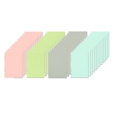 PAPERIAN 6孔A5厚彩紙 粉色 12入+淡綠色 12入+薄荷綠 12入+淺灰色 12入, 48張